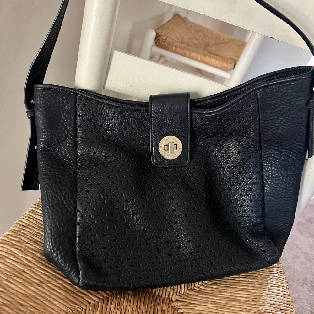 Issac Mizrahi Black Leather Tote